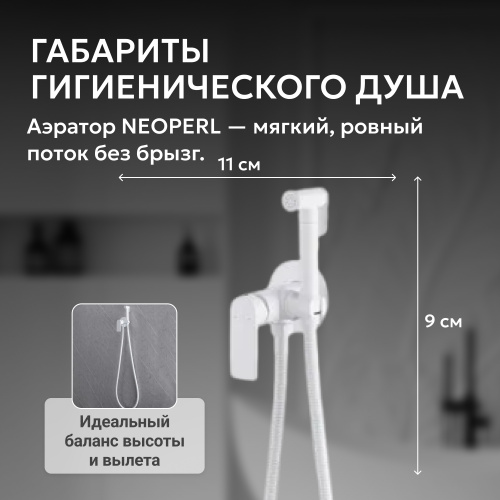 Встраиваемый смеситель с гигиеническим душем, белый ABBER Weiss Insel AF8025W фото 12