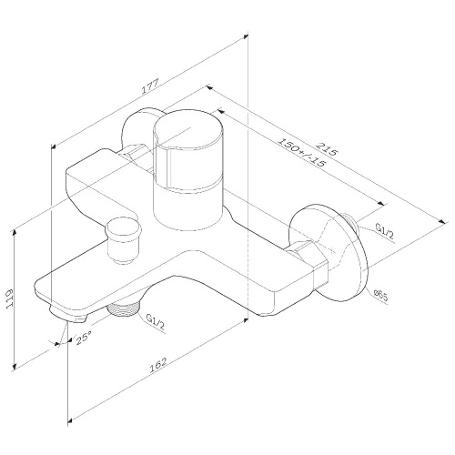 Смеситель для ванны и душа, нажимной TouchReel AM.PM X-Joy F85A10500 фото 10