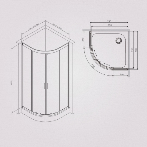 Стекла для душевого ограждения AM.PM Gem W90G-401-080WT фото 5