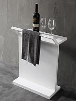 Столик для ванной комнаты ABBER Stein AS1637 с полотенцедержателем, белый матовый
