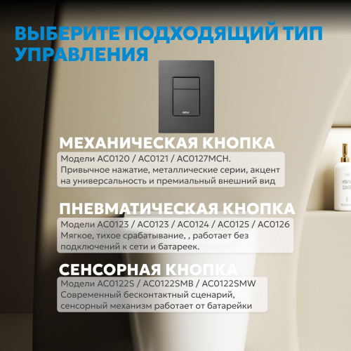 Кнопка смыва для инсталляции ABBER  пневматическая, оружейная сталь фото 8