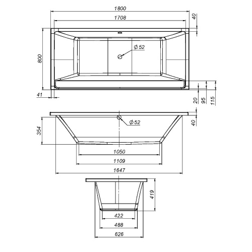 Каркас для ванны AM.PM Inspire V2.0 W52A-180-080W-R фото 3