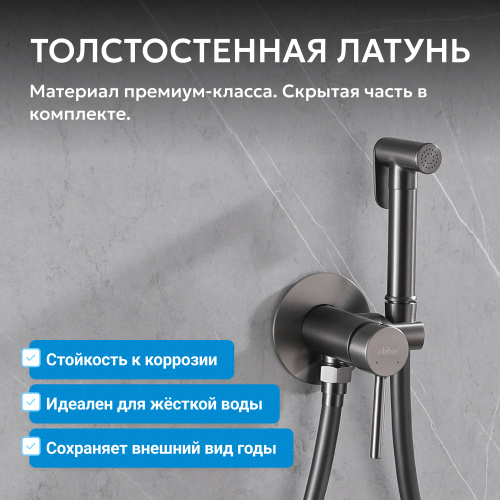 Встраиваемый смеситель с гигиеническим душем, никель ABBER Wasser Kreis AF8125NG фото 5