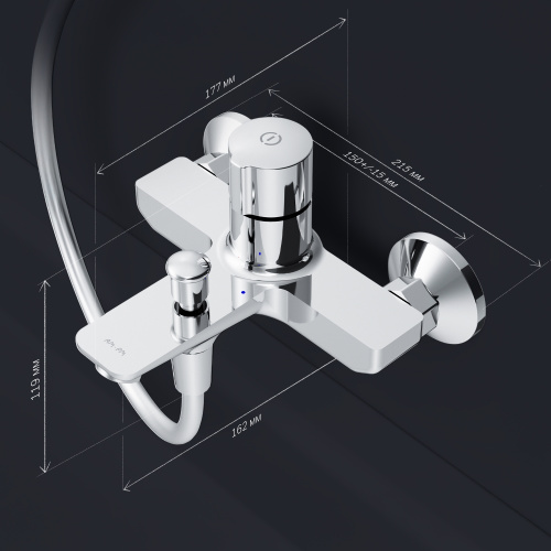 Смеситель для ванны и душа, нажимной TouchReel AM.PM X-Joy F85A10500 фото 5
