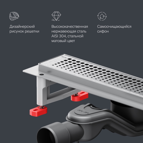 Трап для душа линейный, универсальный затвор Cut Gradient, 40 см AM.PM MasterFlow W01SC-P11-040-01SB фото 2