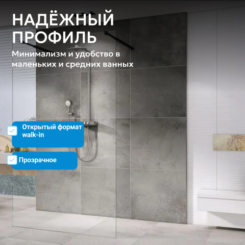 Душевая перегородка 120x200  ABBER Immer Offen AG68120B8 фото 5