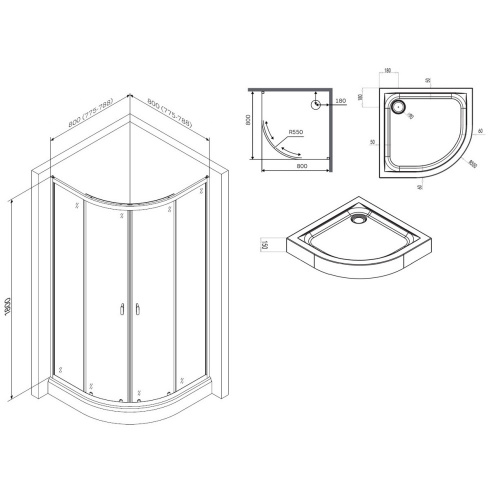 Душевой уголок AM.PM X-Joy W88E-205-080BT64 фото 9