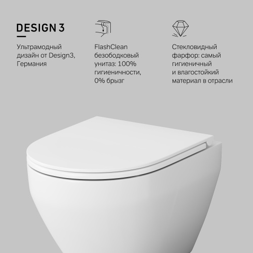Унитаз подвесной FlashClean с сиденьем микролифт AM.PM Spirit V2.0 C701700SC фото 9