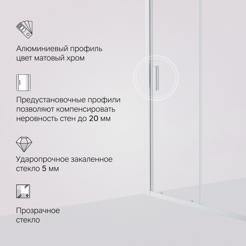 Дверь душевая в нишу AM.PM Gem W90G-110-1-195MT фото 6