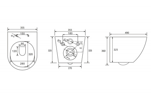 Унитаз ABBER Bequem AC1100MW подвесной белый матовый, безободковый фото 20