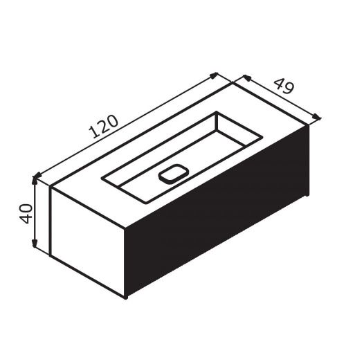 Тумба с раковиной ORKA Cube 120 подвесная, антрацит матовый фото 4